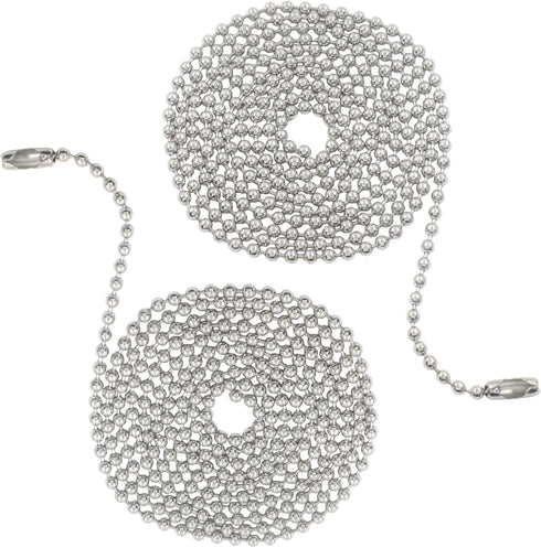 Unlorspy 2Pcs Ceiling Fan Pull Chain Extender, 95-inch Standard Chain with 2 Connectors,