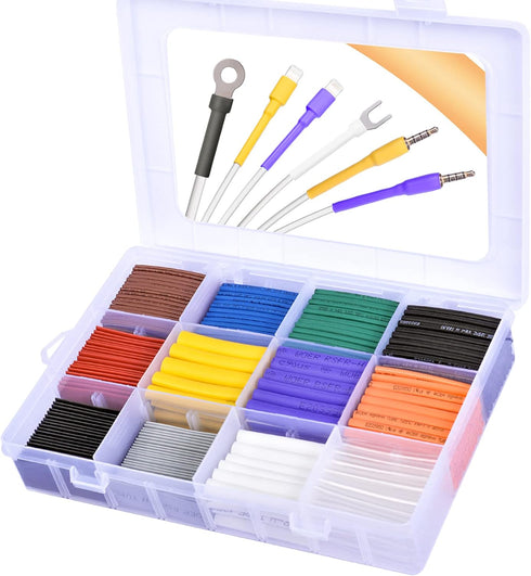 Heat Shrink Tubing Kit - Assorted Electrical Insulation Tubing for Wires, 650Pcs (Shrink Ratio 2:1)
