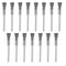 Bremorou 15 Pcs Wire Brush Straight Extended Steel Cleaning Brush for Drill Fine