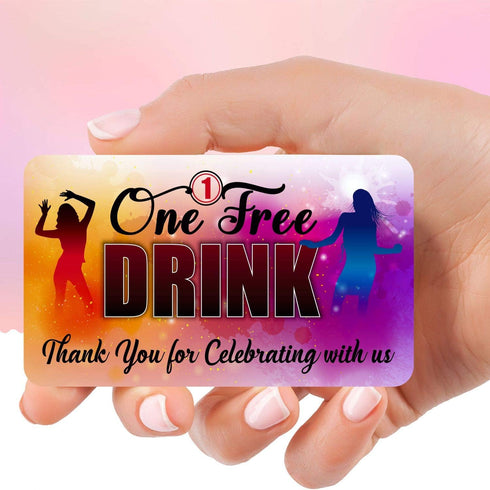 PARTH iMPEX One Free Drink Ticket Coupon Cards - Pack of 100, 3.5"x2" Redeem Gift Vouchers for Events