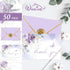 50 Pack 4 6 Inch Whaline Spring Purple Floral Thank You Card Lavender Flower Greeting Card with Envelope Sticker Blank