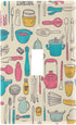 FLildon Kitchen Cookware Pattern Wall Plates, Duplex Outlet Covers, Toggle Light Switch Plates,