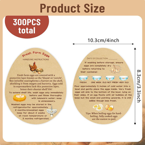LyingMonkey 300 3.3 4 inches pcs Farm Fresh Eggs Handling Instructions Cards, x Custom Egg Carton Stamps Stickers Cheap
