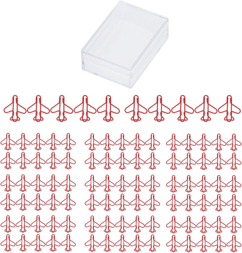 Office Paper Clips - Airplane Shaped for Scrapbooking, Plating Process, Red