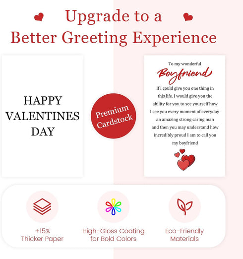 APIOTEIA Boyfriend Valentines Day Card Romantic Valentine's Day Card for Him Lovely Anniversary Cards for Boyfriend