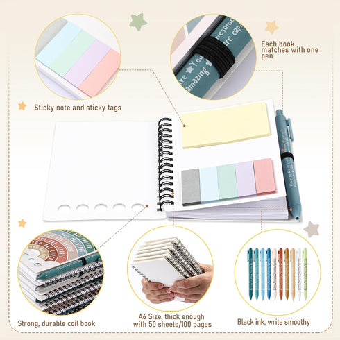 Janlaugh 20 10 10 Pcs Mental Health Gifts for Women Men Self Care Items Bulk Include Mental Health Notebooks