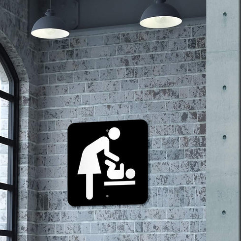 Fastasticdeals 12x12Inches Aluminum Square Metal Sign Multiple Sizes Diaper Changing Table Female Public Service