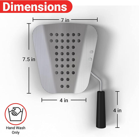 Poppy's Large Aluminum Popcorn Scoop - Kernel Sifting Speed Scoop for Home and Commercial Use