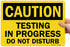 SmartSign - U9-2428-MG_10x14 "Caution - Testing In Progress, Do Not Disturb" Sign | Magnetic Aluminum 10" x 14" Black