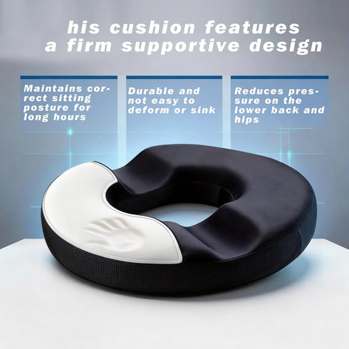 D DITALON Tailbone Donut Pillow Seat Cushion for Pain Relief, Memory Foam Coccyx Cushion with Ergonomic Cutout