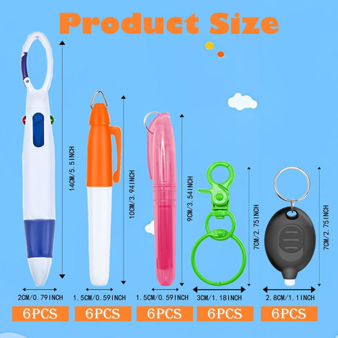 Nurse Pen Set - Badge Reel Pen with 6PCS Highlighter, Markers, Keychain Flashlight, and Ball Pen