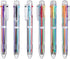 favide 22 Pack 0.5mm 6-in-1 Multicolor Ballpoint Pens, Retractable for Office School Supplies, Kids Party Favors