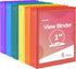SUNEE 3 Ring Binder 1 Inch, 6 Pack Clear View PVC-Free Binders for School or Office Supplies, Classic 6 Colors