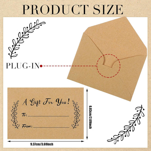Gueevin 600 Pcs Mini Gift Card Envelopes Holiday Gift Card Sleeves Gift Holder Small Envelopes Bulk for Note Mailing Gifts Office Wedding Birthday Party, 3.69 x 2.69 in(Kraft Paper) by Gueevin