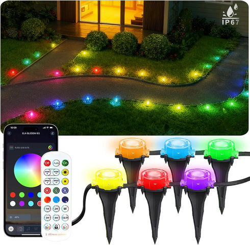 50Ft Permanent Outdoor Ground Lights Smart Color Changing, Pathway Christmas Lights Waterproof,