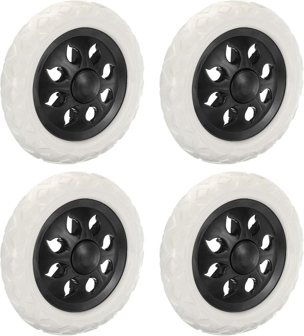 uxcell Shopping Cart Wheels Replacement 6 Inch, 4 Pack Rubber Foaming Shopping