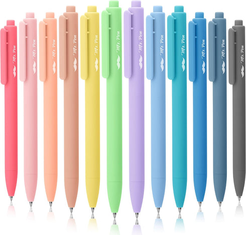Mr. Pen Retractable Gel Pens, 12 Pack, Black Ink, Fine Point 0.7mm, Cute Aesthetic Pens for Journaling.