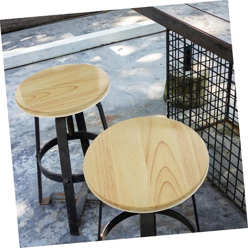 PRETYZOOM Wooden Round Stool Seat Replacement for Restaurant Bar Stool Wooden Cushion Solid Seat Cover for Dining