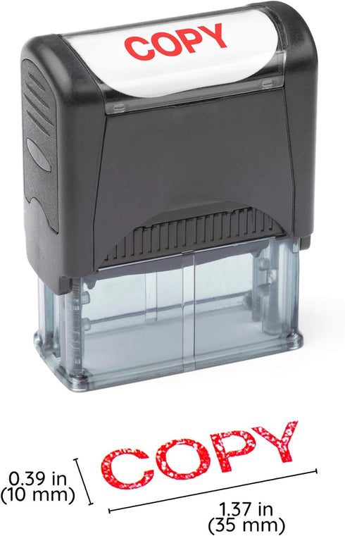 Self Inking Rubber Stamp - Refillable Red Ink Preinstalled (9/16" x 1-1/2") (Copy)