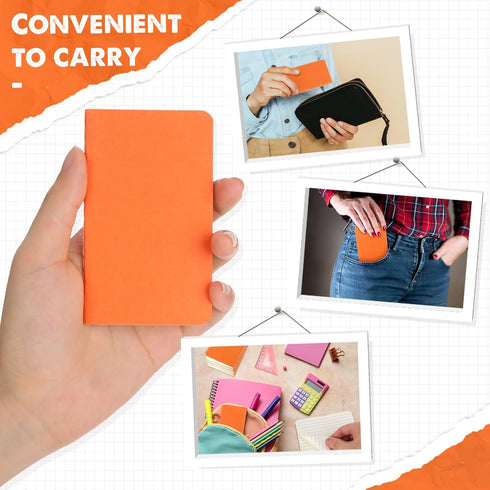 Harloon 100 Pcs Mini Notebooks, Bulk Employee Appreciation Gifts, Small Pocket Journals for Office Favors (Orange)