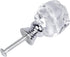 Milkary 10 Pcs Crystal Glass Door Knobs, Skull Clear Glass Wardrobe Pull Knobs with Screws, Drawer Knobs Handle