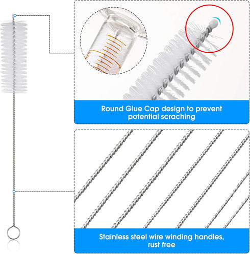 10 Pieces Drinking Straw Cleaning Brush, Tube Bottle Cleaner Pipe Brushes