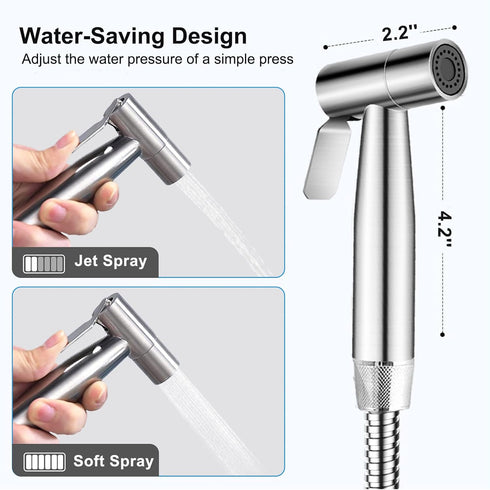 Handheld Bidet Sprayer for Toilet, Premium Stainless Steel Bathroom Bidet Attachment, Adjustable Water Pressure Control