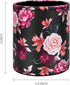 Pen Pencil Holder, WAVEYU Floral Flower Pattern Pen Cup Container, PU Leather Desk Organizer for Office Home Decoration