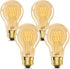 A19 Vintage LED Edison Bulbs 60 Watt, 4-PACK Dimmable E26 6W 2700K Warm White, E26 Base, 500LM (Upgrade Version).