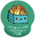 Dumpster on Fire Mouse Pad with Wrist Support, Gaming Mousepad with Non-Slip Base, Cute Desk Accessories