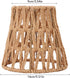 HEEPDD 3PCS E14 Bulb, 9cm 14cm 3PCS Faux Rattan Lampshade, Rope Clamp/Holder On Lampshade for Top Bottom, Perfect
