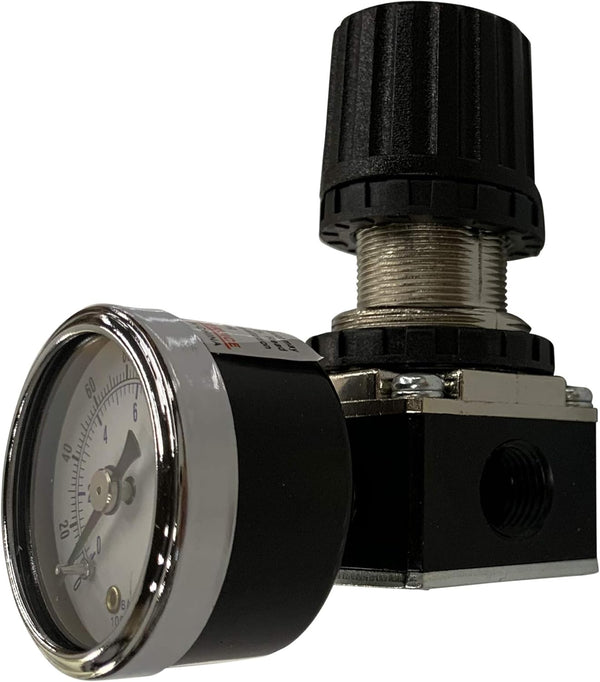 MINI PRESSURE REGULATOR FOR COMPRESSED AIR SYSTEMS, 1/4" NPT PORTS, ADJUSTABLE 7 TO 140 PSI