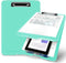 High Capacity Plastic Clipboard with Storage, Foldable Nursing Clipboard (9.5" x 13.5"), Lake Blue