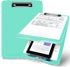 High Capacity Plastic Clipboard with Storage, Foldable Nursing Clipboard (9.5" x 13.5"), Lake Blue