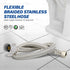 Everflow Supplies 27420-NL 20" No Lead Stainless Steel Braided Tank Supply Line w/3/8" Compression Fitting And A 7/8" Bc Plastic Nut by HIGHCRAFT