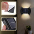 8 Luxshiny Solar Powered Outdoor Wall Light with Warm LED Lights Waterproof Garden Wall Lamp for Yard Fence
