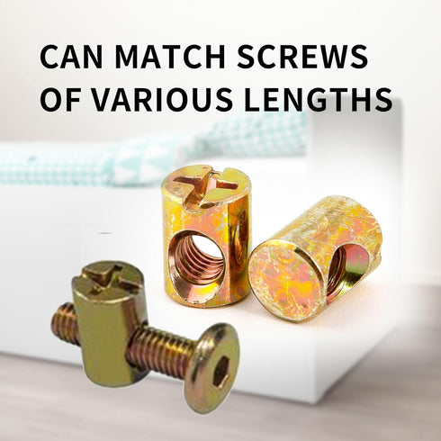 UOMIO 4 M6 100514 PCS Spring Loaded Barrel Nuts, Slotted Barrel Nut Cross Dowels, Replacement Screws Cross Dowel Barrel