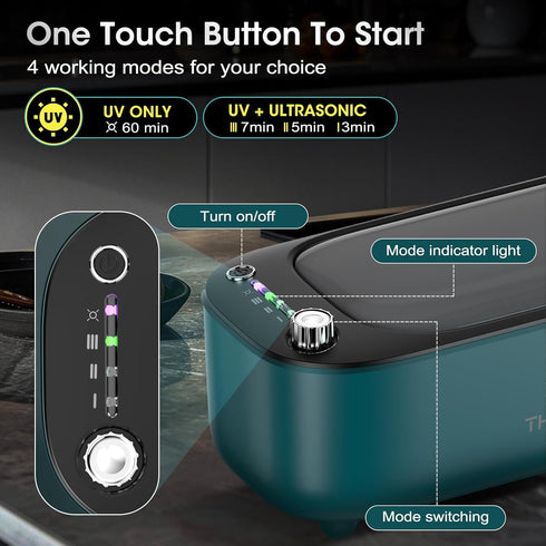 47KHz 50KHz, Ultrasonic Jewelry Cleaner, Smart Variable Frequency - Professional Sonic Cleaning Machine with UV