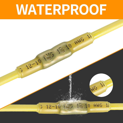 Heat Shrink Wire Connector Kit, 140PCS Waterproof Insulated Crimp Connectors for Marine Automotive Boat Truck Butt