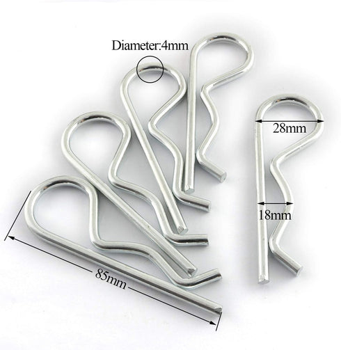 LQ Industrial 5 PCS R Clips Spring Retaining Wire Hair Pins Lynch Cotter M4x85