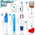 Henoyso 54 Pcs Mini Highlighter Nurse Pens Bulk with Keychain, Retractable Badge Reel, Marker Pen for Nurses Gift