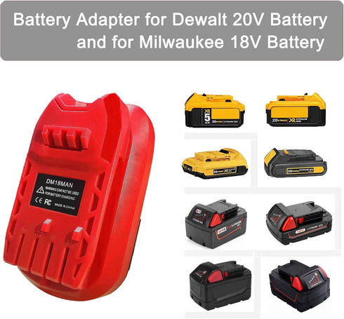 Adapter for Craftsman V20 Cordless Tools, for DeWalt 20V and Milwaukee M18 Lithium Battery Conversion