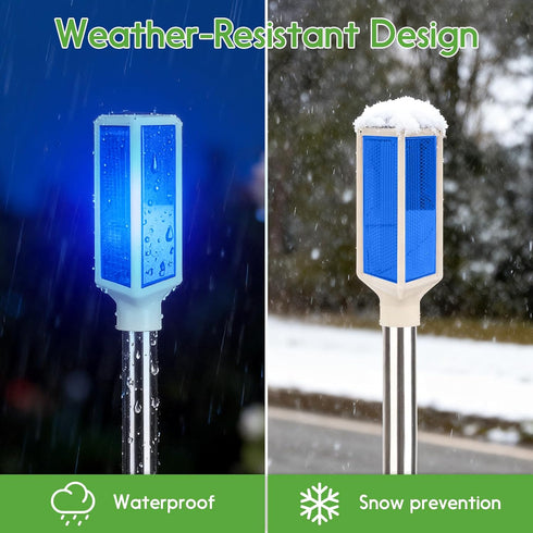 Kiinfendly 5 PCS Solar Driveway Markers, Solar Powered Driveway Lights on Poles, Outdoor Landscape Reflectors for Snow