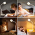 5 Dimmable Desk Lamp for Office Home, Gooseneck Desk Lamp with Wireless Charger, Touch Table Lamp with USB C+A Charging