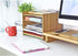 SONGMICS Bamboo File Organizer Paper Sorter with 5 Adjustable Shelves, Top Storage Compartments, Natural UOFS44Y