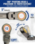 8-piece Set, 9-17 mm, 72-Teeth, WORKPRO Flex-Head Ratcheting Combination Wrench Metric Cr-V Constructed, Nickel Plating