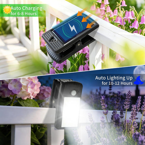 2 Pack 40 3 65 YJFWAL Solar Lights Outdoor LED Modes Clip on Lights Outdoor Solar Security Light Solar Motion Sensor