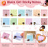 Yeaqee 72 Pcs Black Girl Sticky Notes with Motivational Pens, Inspirational Gifts Set for Women and Girls