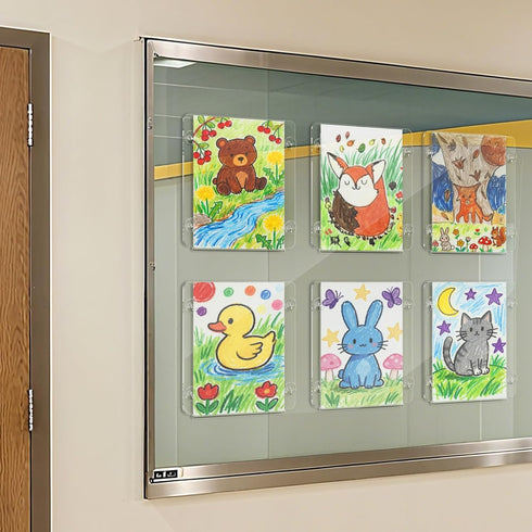 8.5 11, (4 Pack) NIUBEE Acrylic Window Sign Holder with Suction Cups X Clear Acrylic Frames Glass Door Mount