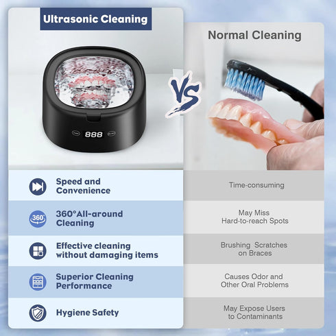 FTCIRA Ultrasonic Retainer Cleaner, 30W Professional Jewelry Cleaner, 230ML Portable Machine